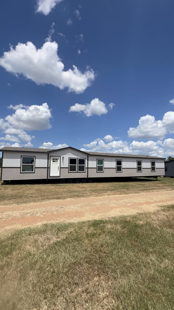 Gray exterior of the 2025 Palm Harbor manufactured home